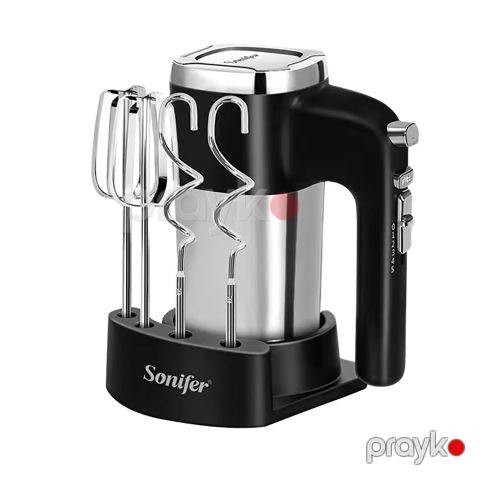 Sonifer SF-7023 5 Sürətli Əl Mikseri Yumurta Çırpıcı Xəmir Qarışdıran Paslanmaz Polad Başlıqlı Mikser 500W — Bakı