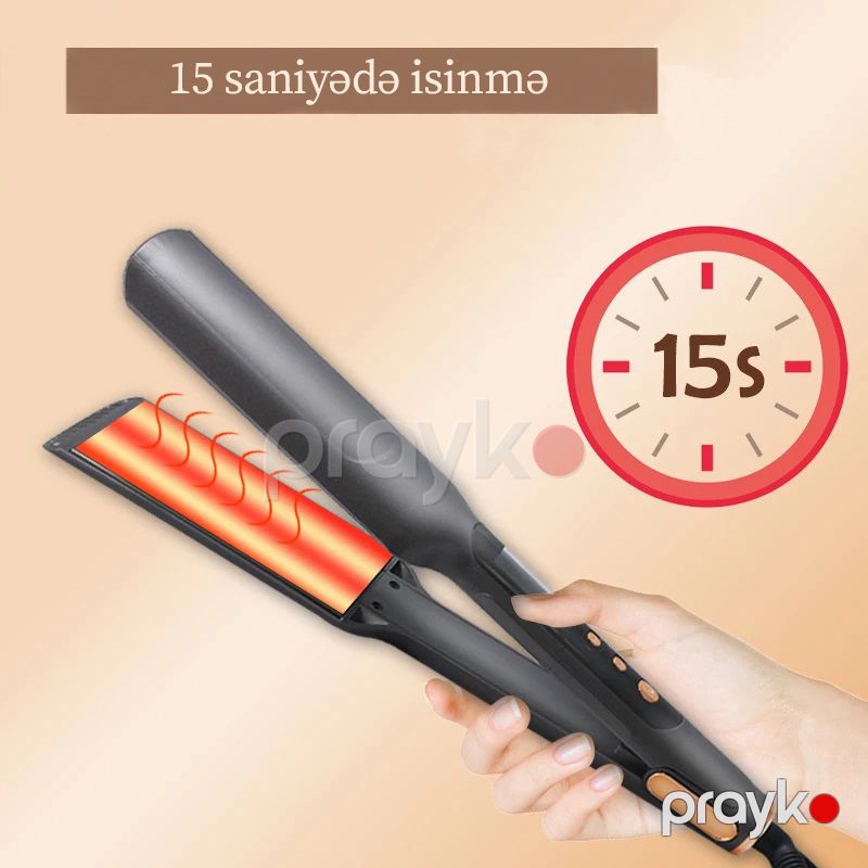 Braun Turmalin Keramik Örtüklü Saç Düzləşdirici Fen Sürətli İsinmə Özəlliyi İlə Peşəkar Saç Düzləşdiricisi Keratin Effektli Salon Feni — Fən, Bakı (6)