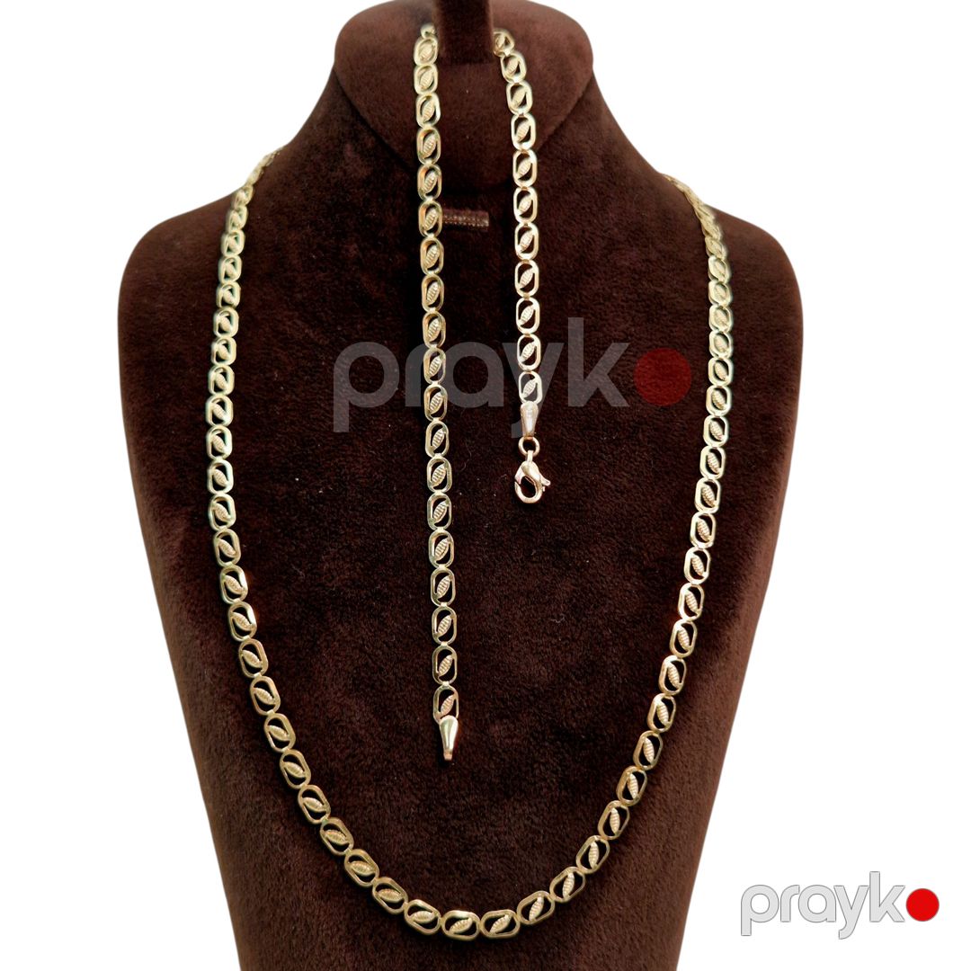 Zinət dəsti zəncir və qolbaq Azgold 10469, qızıl 585 əyar VJ631467 No Brand — Mallar, Bakı (3)