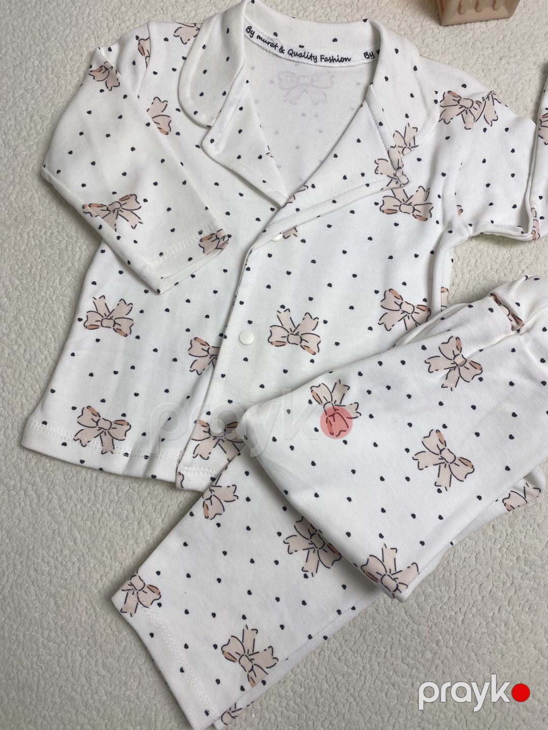 Şalvarlı pijama dəsti qızlar üçün VC_2625647, pambıq, ağ, ölçü 9-12 ay — Mallar, Bakı (2)