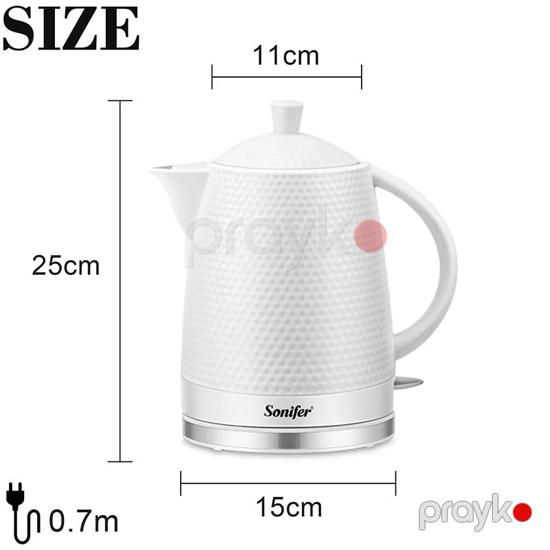 Sonifer SF-2092 Elektrikli Yüksək Keyfiyyətli Çaydan Simsiz Seramik Çaydan 1.8L — Elektrik çaydanları və termoslar, Bakı (7)