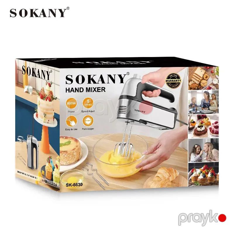 Sokany SK-6630 - Əl Mikseri 5 Sürətli 800 Vt Güc Əla Çırpıcı Mikser — Blenderlər, xırdalayanlar və mikserlər, Bakı (5)