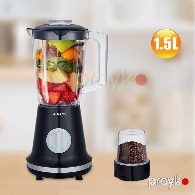 Elektrikli Çoxfunksiyalı Məişət Blenderi 500W Sokany Elektrikli Plastik Qida Mikseri Əlavə Kofe Üyüdücü Başlıq 1.5L — Blenderlər, xırdalayanlar və mikserlər, Bakı (6)
