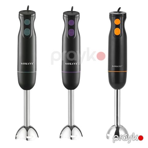 2 Sürət Ayarlı Sokany Elektrikli Əl Blenderi Dəsti 300W Gücündə DC motor Paslanmaz Polad Əl Blenderi 600Ml — Bakı