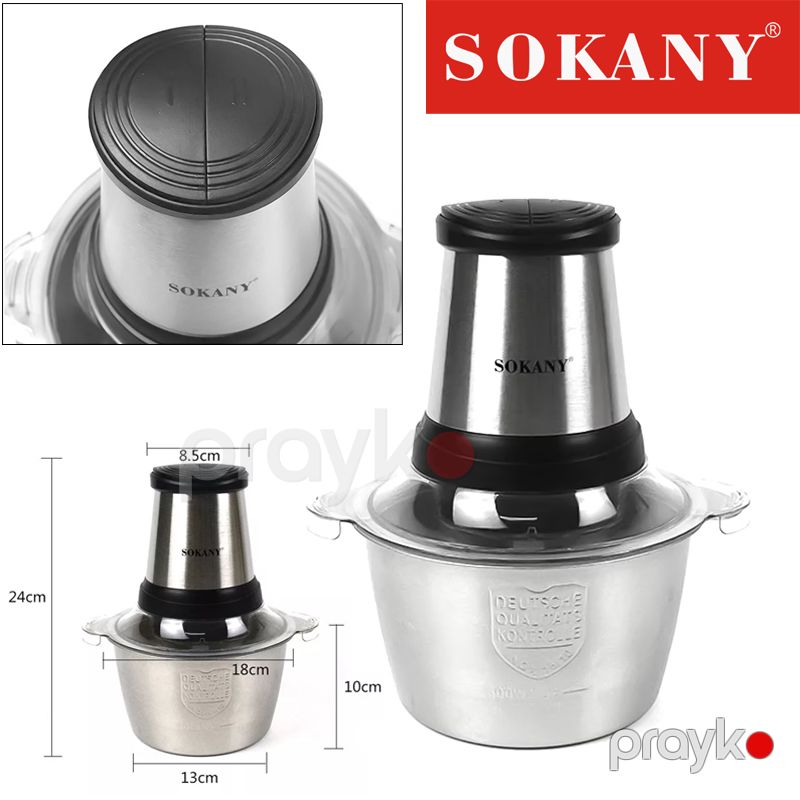 Sokany SK-7002A Elektrik doğrayıcı 700 Vt 4 Yüksək Keyfiyyətli Paslanmayan Polad bıçaqlı Doğrayıcı 2L — Blenderlər, xırdalayanlar və mikserlər, Bakı (2)