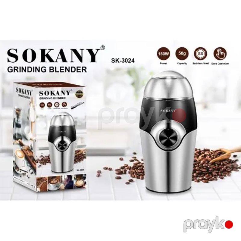 Sokany SK-3024 - Qəhvəüyüdən, Elektrikli Qəhvəüyüdən, 150W Güc, 50 q Tutum — Digər mətbəx texnikası, Bakı (6)