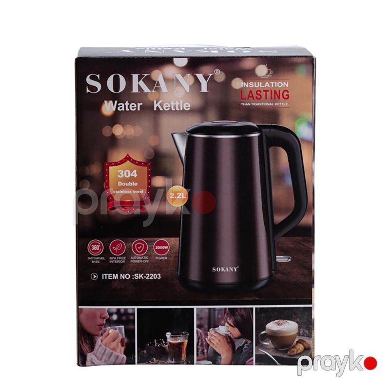 Sokany SK-2203 Elektrikli Çaydan Yüksək Keyfiyyətli Çaydan 2000W — Elektrik çaydanları və termoslar, Bakı (6)