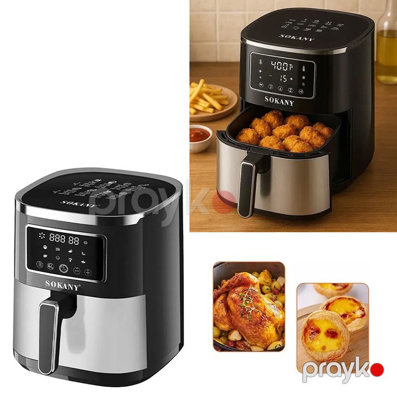 Sokany SK-10052 Hava Fritöz SK-10052 Paslanmayan Polad Fritöz 7L 1700W Çoxfunksiyalı Hava Qril Air frey Fritöz — Digər mətbəx texnikası, Bakı (6)