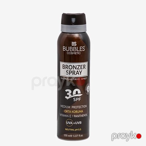 Bs Bubbles Cosmetic Bronzlaştırıcı Sprey Boya Içermez Panthenol Vitamin E 150ml Bronzalaşdırıcı 30 Spf Krem — Bakı