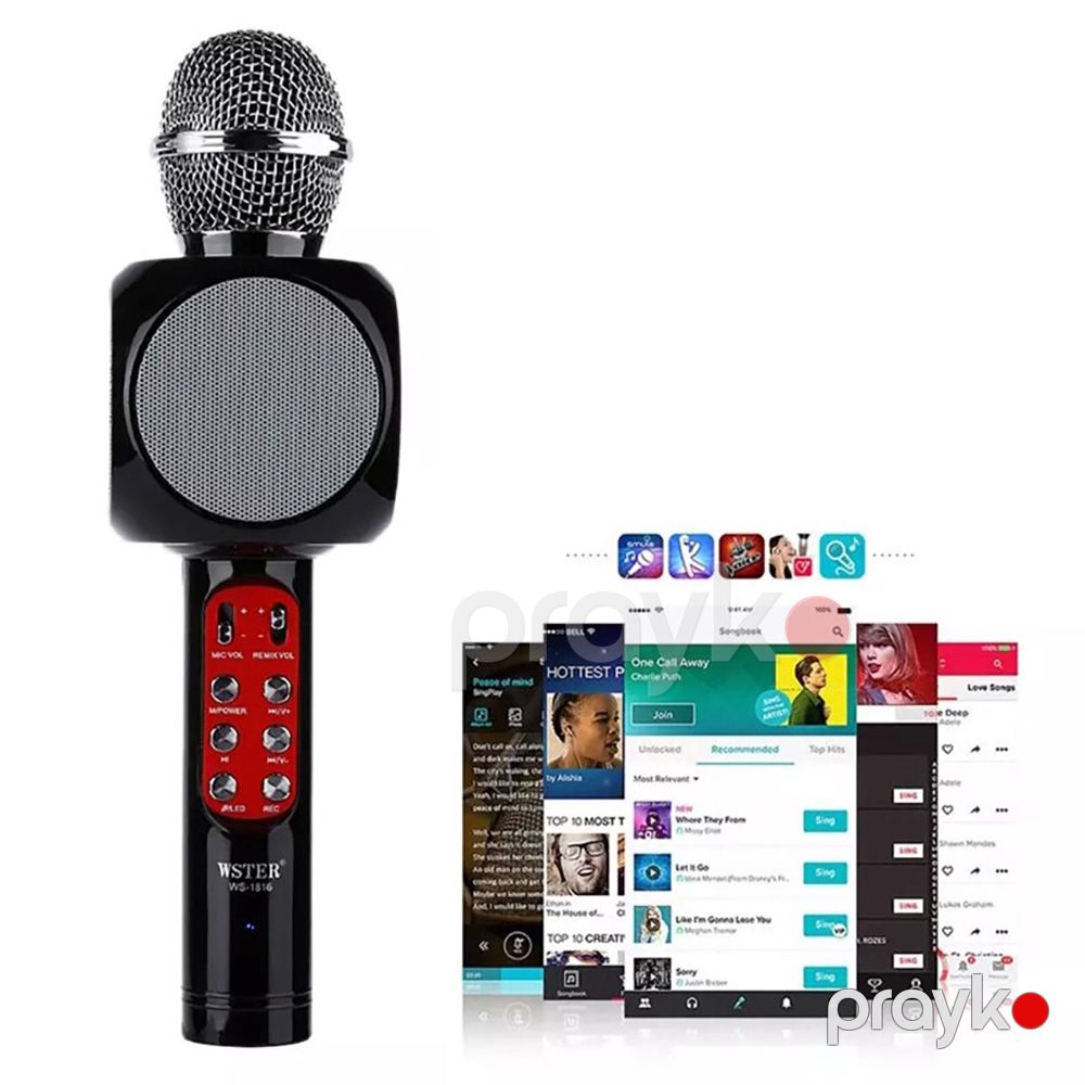 Simsiz Mikrofon Karaoke Mikrofonu Bluetooth Mini Portativ Dinamik Ev KTV Pleyeri Smartfon üçün LED İşıqları ilə — Oyuncaqlar, Bakı (6)