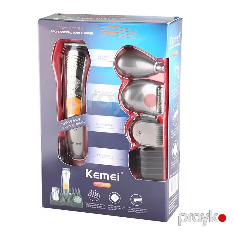 Kemei KM-580A Çoxfunksiyalı Saç Saqqal Təraş Maşını Burun Qulaq Trimmer 3 W — Usturalar, trimmerler və epilyatorlar, Bakı (6)