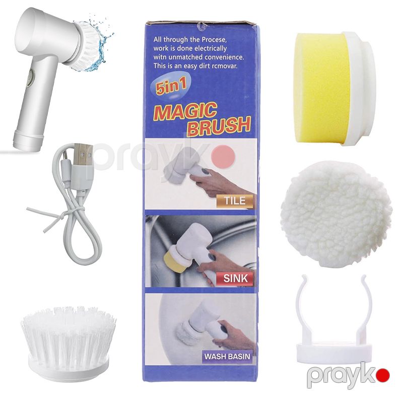 Elektrikli Magic Brush Təmizləyici Fırça 3 Başlıqlı Elektrikli Təmizləmə Fırçası Simsiz Təmizləyici Fırça — Mallar, Bakı (6)