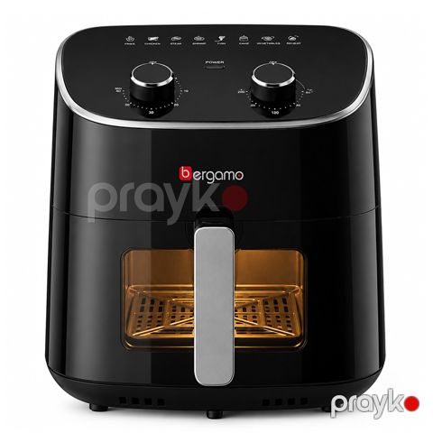 Aerofritür Bergamo 2000 Vt Gücündə Fritöz EH.640032 Çıxarılan Yağ Konteynerli Air Fryer — Bakı