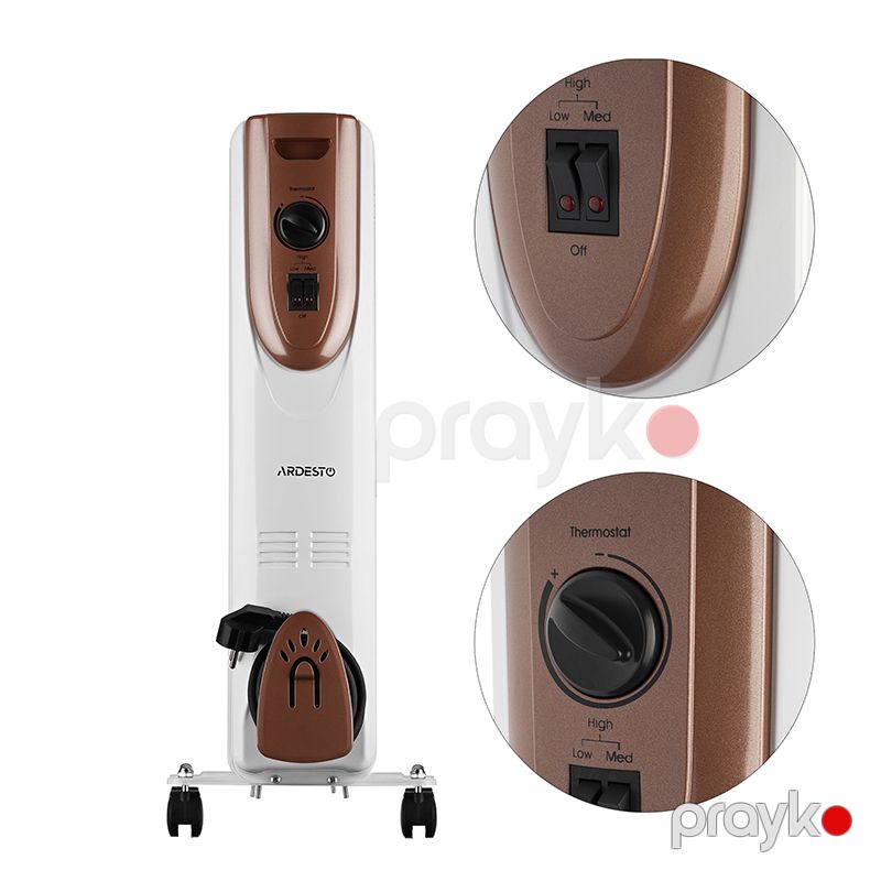 Yağ Radiatoru Ardesto OFH-07X1 Ataplena Dizaynında Müasir Döşəmə Qızdırıcısı 7 Bölməli Otaq İsidici Kumtel 1500W — Isıtıcılar və isı ventilatorları, Bakı (4)