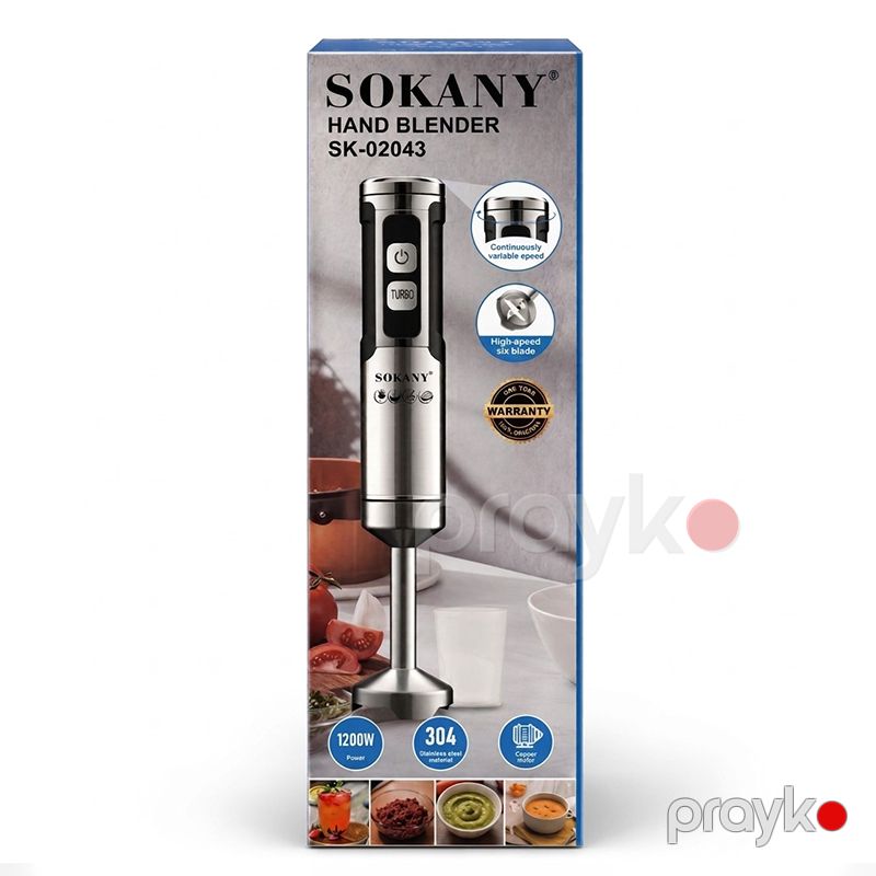 Sokany Əl Blenderi, 500 ml, 1200 Vatt, Paslanmayan Polad SK-02043 əl blenderi — Ev texnikası, Bakı (5)