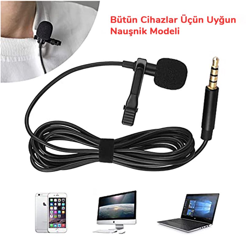 JBC-050 Lavalier Kompüter, Planşet və Smartfon Üçün Protativ Nauşnik Mini Mikrafon — Telefonlar və qadjetlər, Bakı (2)