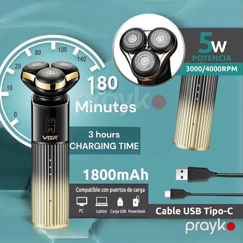 VGR V-388 - Ülgüc, Dönər Ülgüc, Çoxfunksiyalı Ülgüc, Suya Davamlı, Yaş və Quru İstifadə, 1800 mAh Li-ion Batareya — Usturalar, trimmerler və epilyatorlar, Bakı (5)