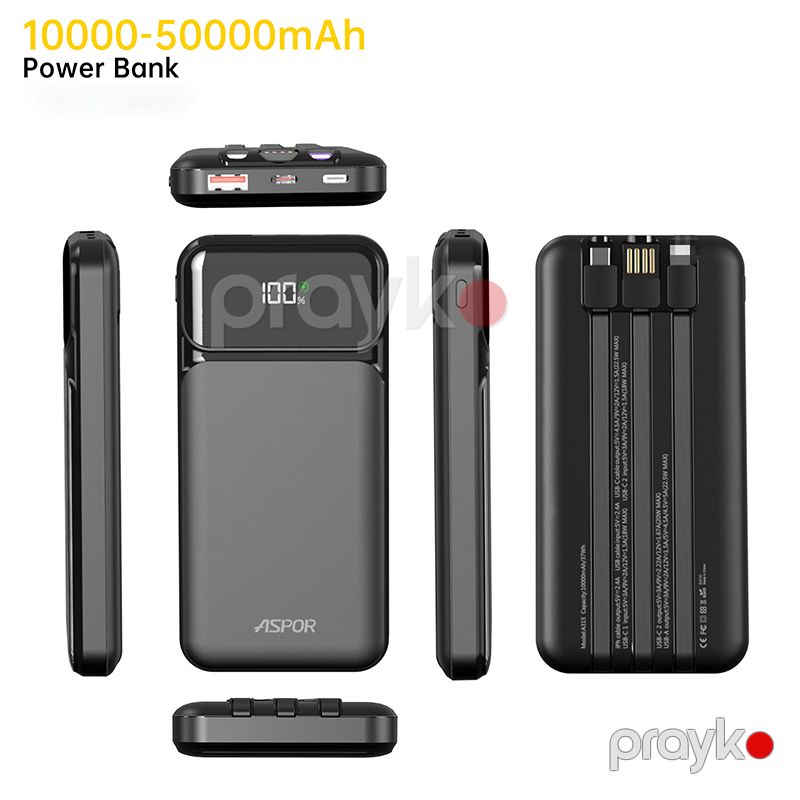 Aspor A316 20000mAh 22.5W Portable Power Bank Fast-Charging Power Bank (Built-in Cables) — Telefonlar və qadjetlər, Bakı (4)