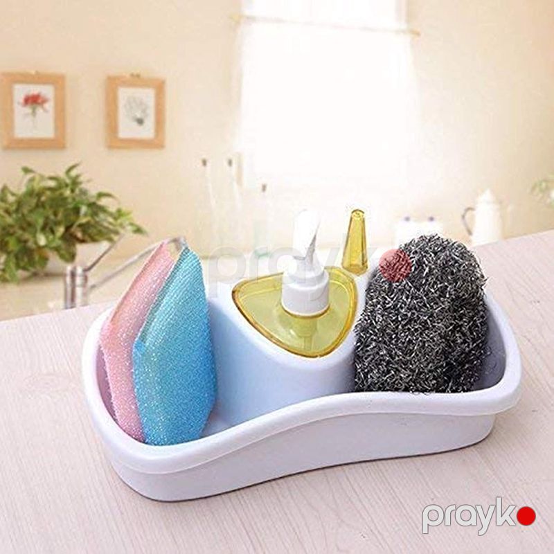 Lavabo Sabun Qabı Hamam Mətbəx Üçün Süngər Maye Sabun Qabı Sabun Dispenser Plastik Sabun Süngər Saxlama Altlığı — Mallar, Bakı (2)