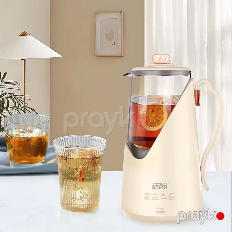 Winning Star Elektrik Çayniki ST-6032 1,5 L 1500 Vt Gücündə Çay Dəmləyici Çaynik Şüşə Çaydan Ətirli Yaşıl Çay Dəmləyici — Çaynikler və qəhvə qabları, Bakı (2)