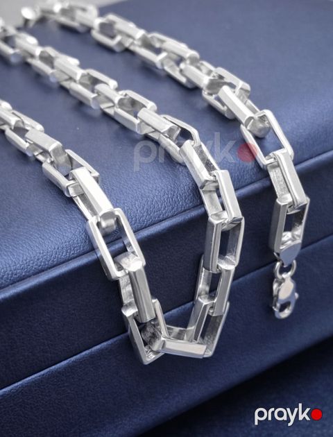 Gümüş zəncir kişilər üçün, 925 əyar, 55 sm, 40 qram, 6 mm — Bakı