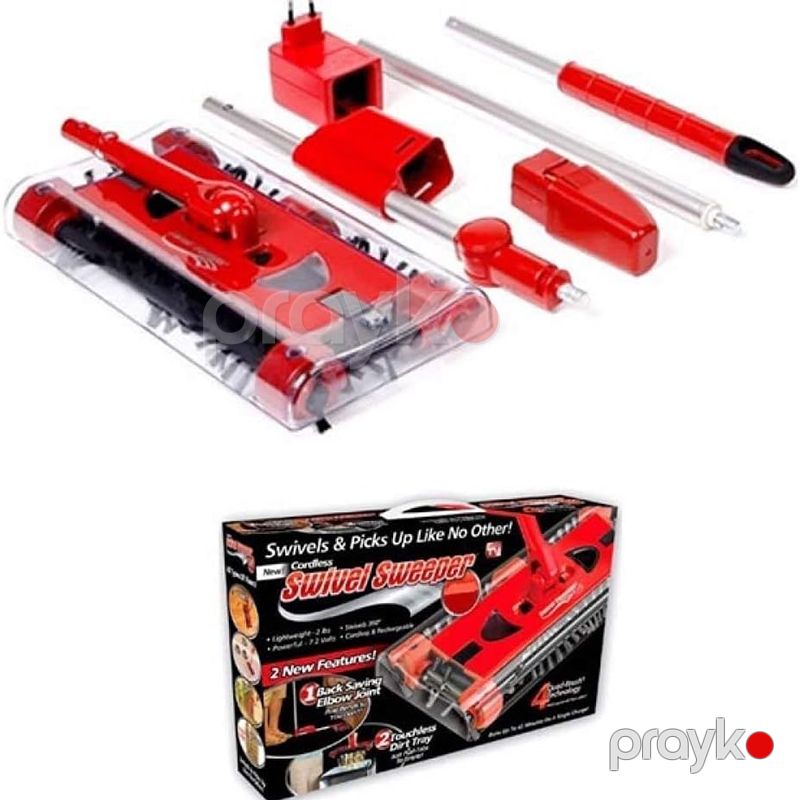Swivel Sweeper G6 Elektrikli Süpürgə Qırmızı Yüksək Keyfiyyətli Döşəmə Təmizləyici Polsilən — Mallar, Bakı (5)