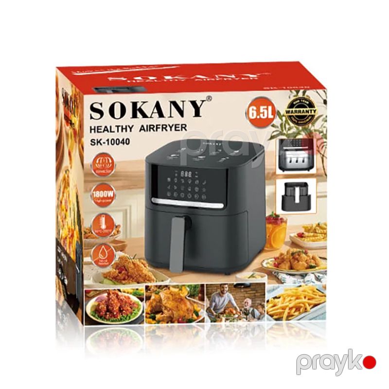 Qril Hava Fritözü 6,5L Sokany SK-10040 Elektrikli Rəqəmsal Sürətli Hava Fritöz Paslanmayan Polad Ağıllı Hava Fritöz — Digər mətbəx texnikası, Bakı (6)