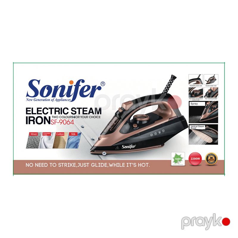 Sonifer SF-9064 Elektrikli Buxarlı Ütü Keramika Altlıqlı Buxarlı Ütü 2200W — Ev texnikası, Bakı (6)