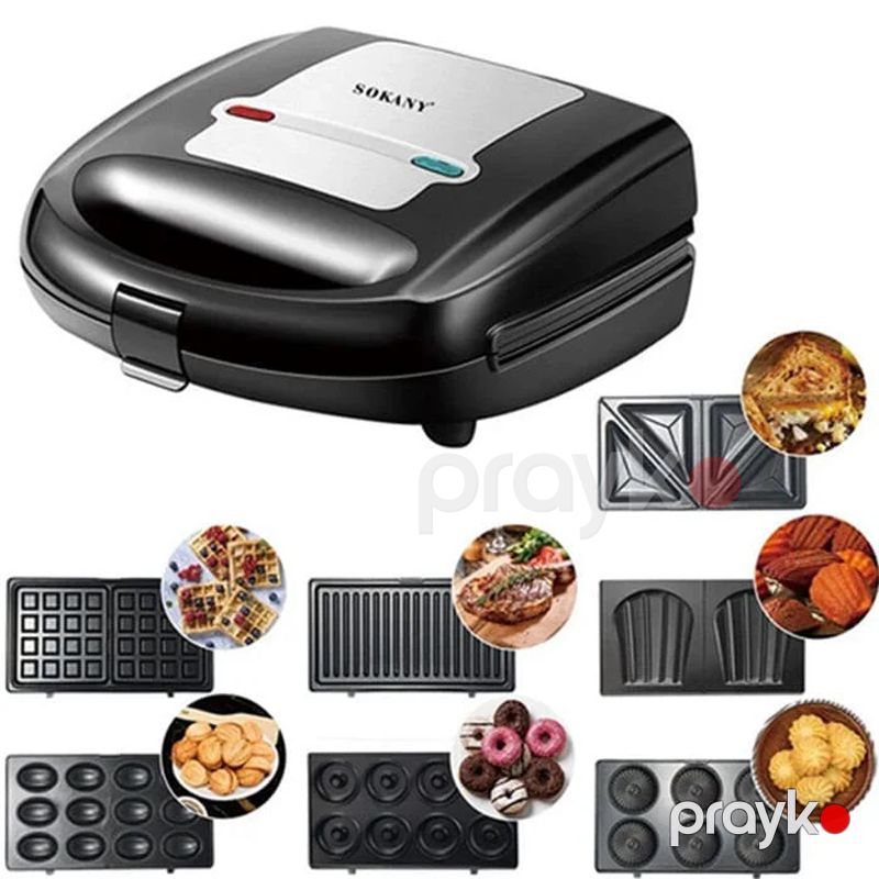 Sokany SK-B907 - 750 Watt 7 Funksiyalı Sendviç Hazırlayıcısı Toster Vafli Cihazı — Toster və vaflyasıcı, Bakı (3)