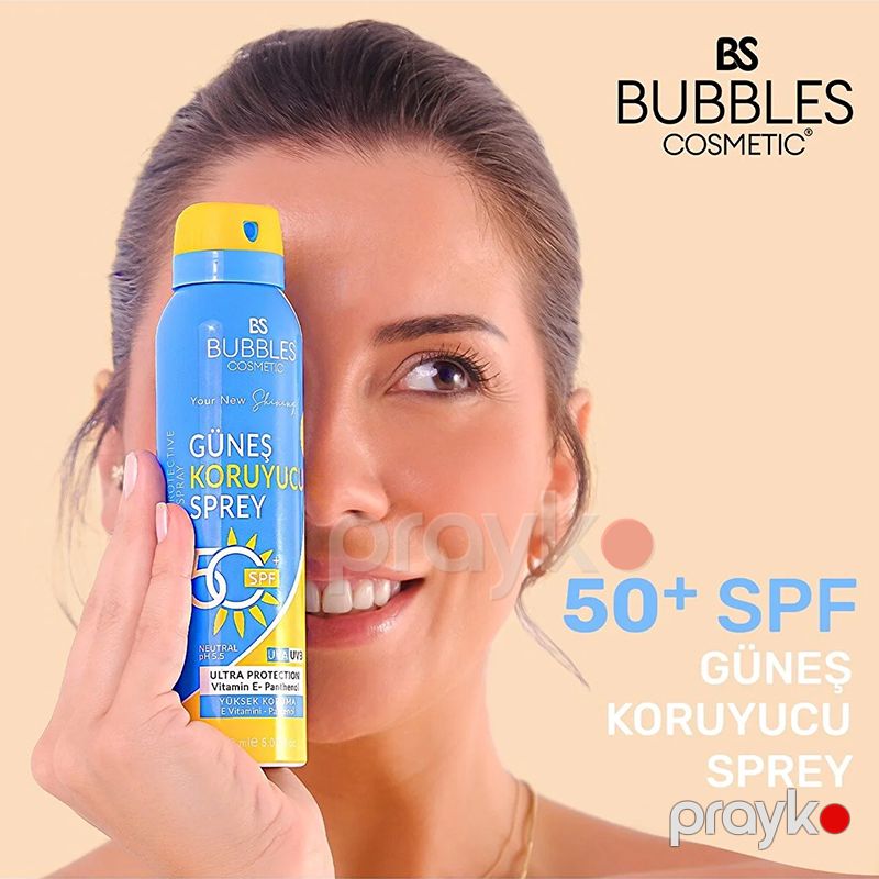 Bs Bubbles Cosmetic Güneş Qoruyucu Sprey +50 Yüksek Qoruyucu Vitamin E + Panthenol Sprey Spf 150ml — Gözəllik və səhiyyə, Bakı (3)