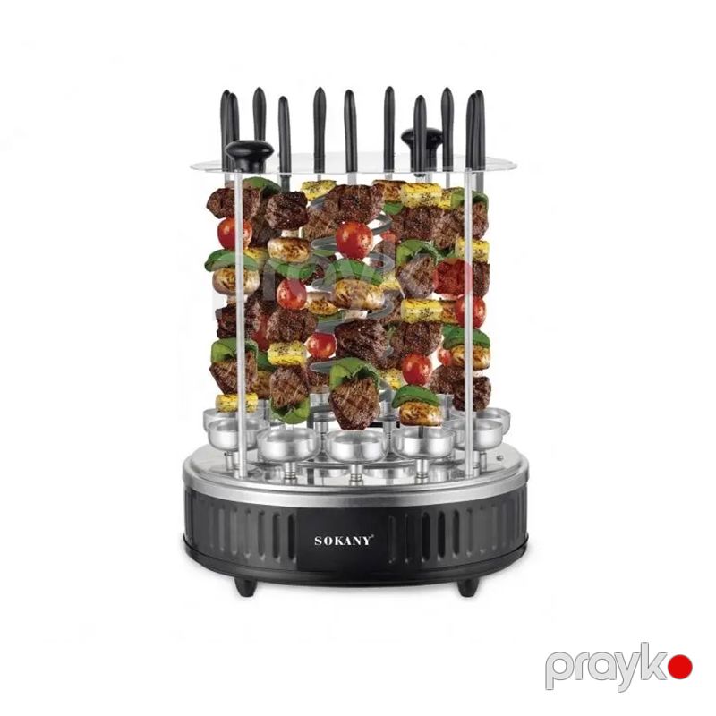 Sokany SK-6114 Çoxfunksiyalı Elektrikli Manqal Şaquli Portativ Fırlanan Barbekü 1500W — Soba və qrillər, Bakı (5)