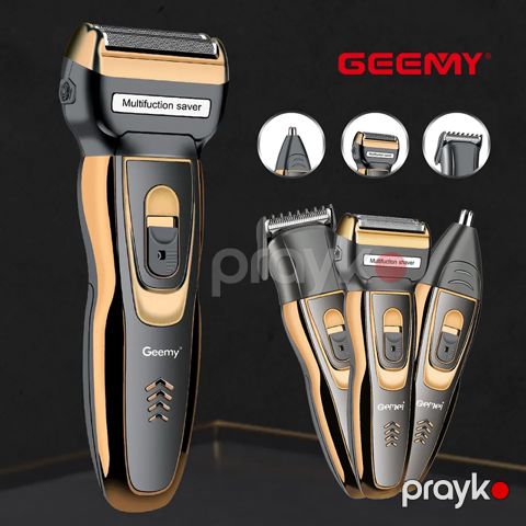 Geemy GM 595 Professional Saç Kəsmə Maşını Trimmer 3 Başlıqlı Üzqırxan Maşın — Bakı
