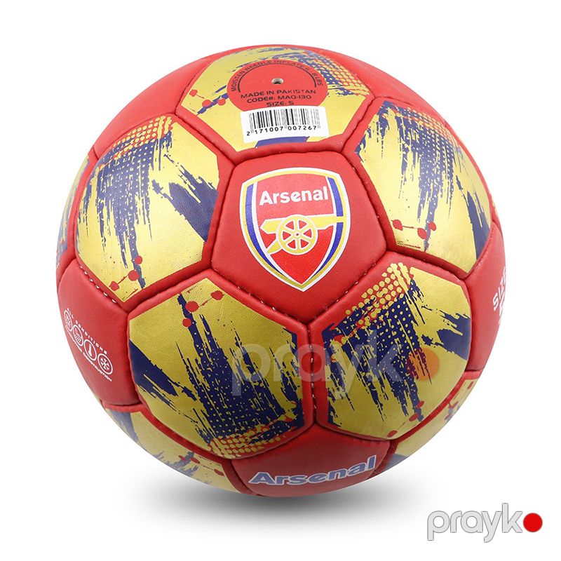 Yeni Rəngli Arsenal Futbol Topu Yeni Başlayanlar Üçün Dözümlü 5 Nömrəli Kamanda Futbol Topu Qırmızı Sarı — İdman, hobi, istirahət, Bakı (4)