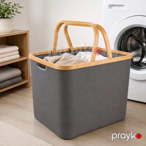 Paltar üçün səbət 11879, düzbucaq, 40 L, boz — Bakı