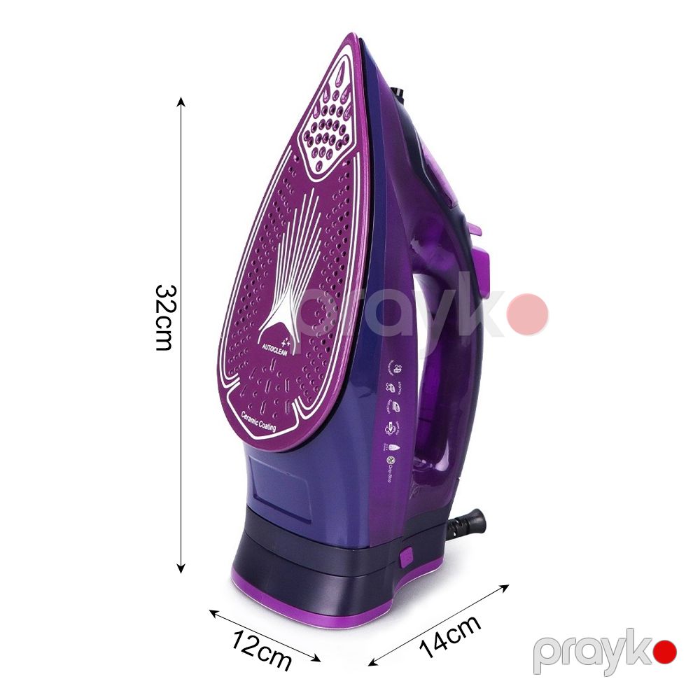 Paltar üçün Haeger Buxar Ütüsü Yüksək Keyfiyyətli Dəqiq Termostatlı Buxarlı Ütü Seramik Altlıq Üç Dişli 2200W Güc — Ev texnikası, Bakı (4)