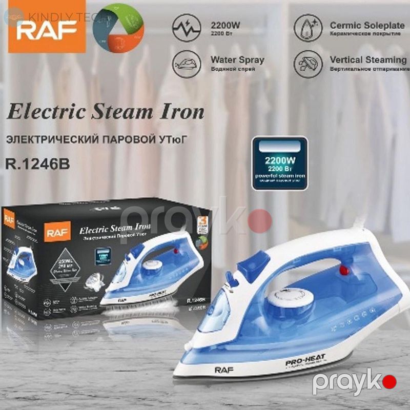 RAF R.1246B Buxarlı Ütü Keramika Altlıqlı Buxarlı Ütü 2200W — Ev texnikası, Bakı (6)