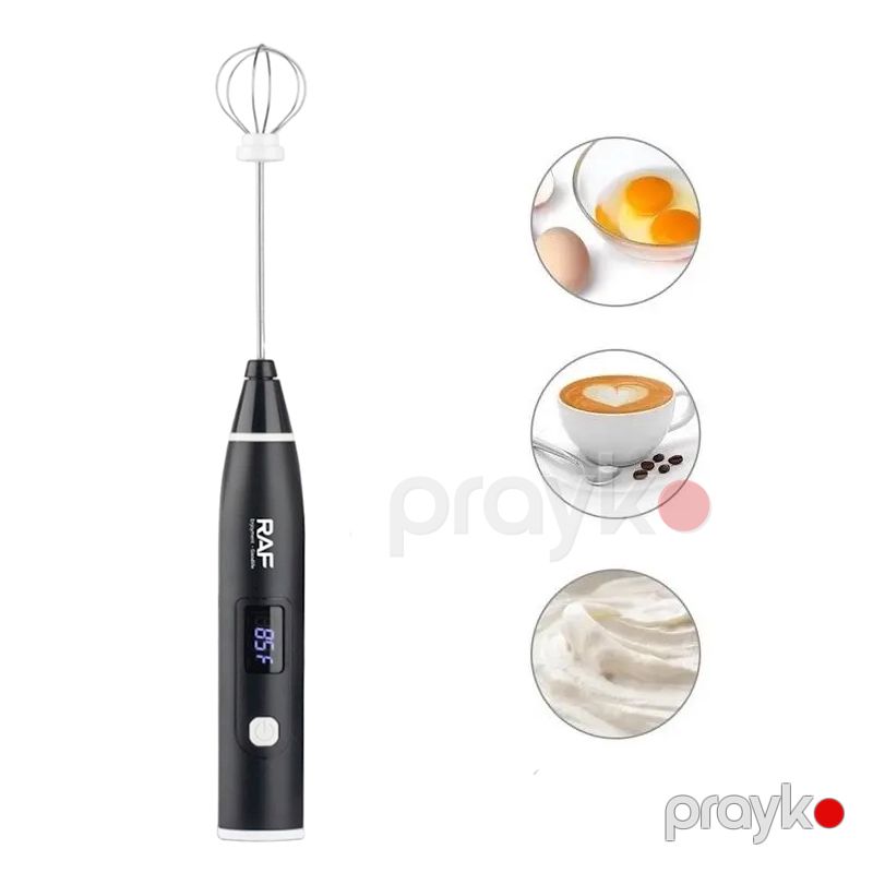 Kapuçino Qarışdırıcı RAF R322 20W Qara Rengli Kofemolca Kofe Qarışdırıcısı Süd Köpürdücü Mikser Səssiz Güclü Əl Mikseri — Ev texnikası, Bakı (2)