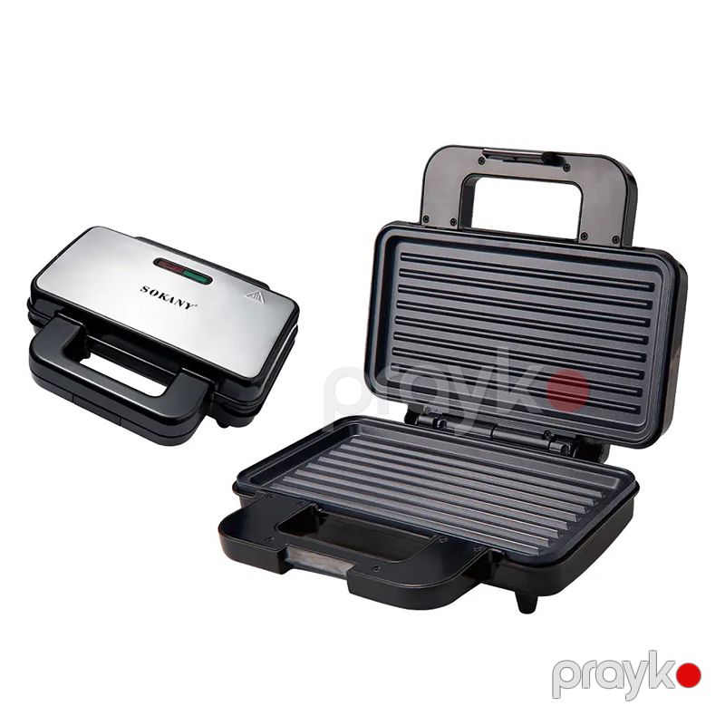 Elektrik Sokany Vafli Hazırlayan Maşın SK-BBQ-227 Elektrikli Yapışmayan Led İşıqlı Qril Toster Sendviç Maşını 1000W — Toster və vaflyasıcı, Bakı (4)