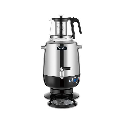 Elektrik Samovar Sonifer SF-2139 Paslanmayan Polad 4L Temperatur Nəzarət Şüşə Çaynik 1L Elektrik Rus Samovarı Dəsti — Bakı