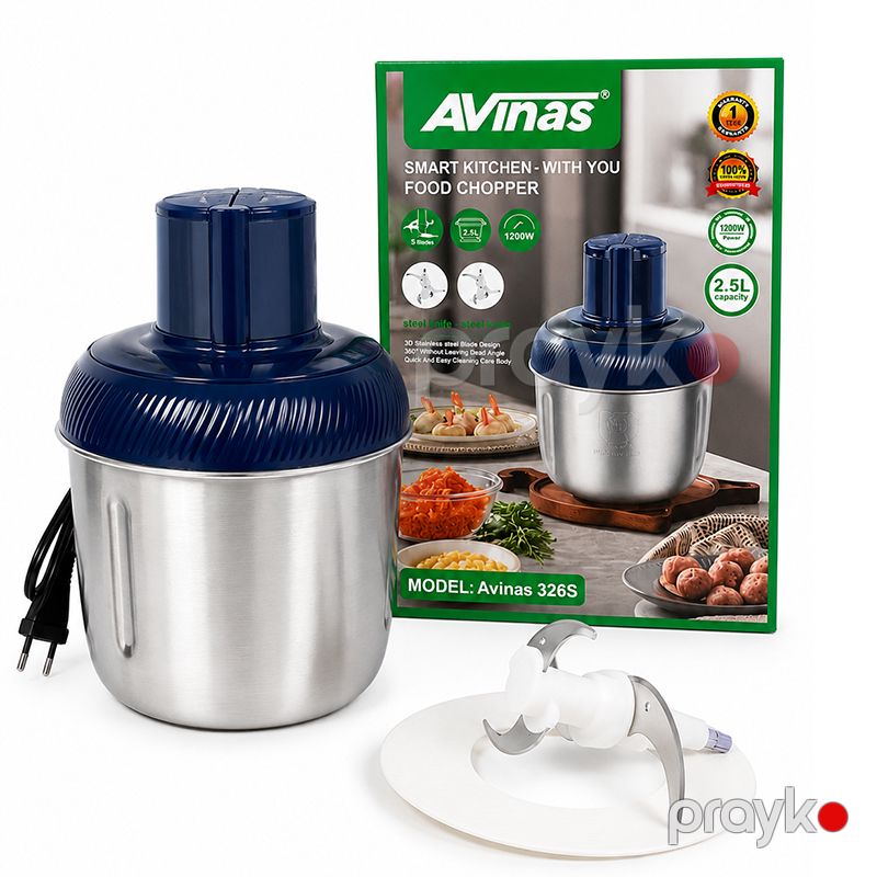 Avinas 326 S Doğrayıcı 1200W Güc 2.5 Litr Tutumlu Qab 2 Sürətli Doğrayıcı — Blenderlər, xırdalayanlar və mikserlər, Bakı (2)