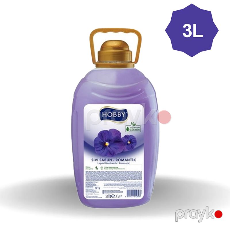 Hobby Sıvı Sabun Romantik 3 lt Bənövşə Çiçeyi Romantik Sabun 3000ml Gliserinli Sıvı Sabun — Gözəllik və səhiyyə, Bakı (2)