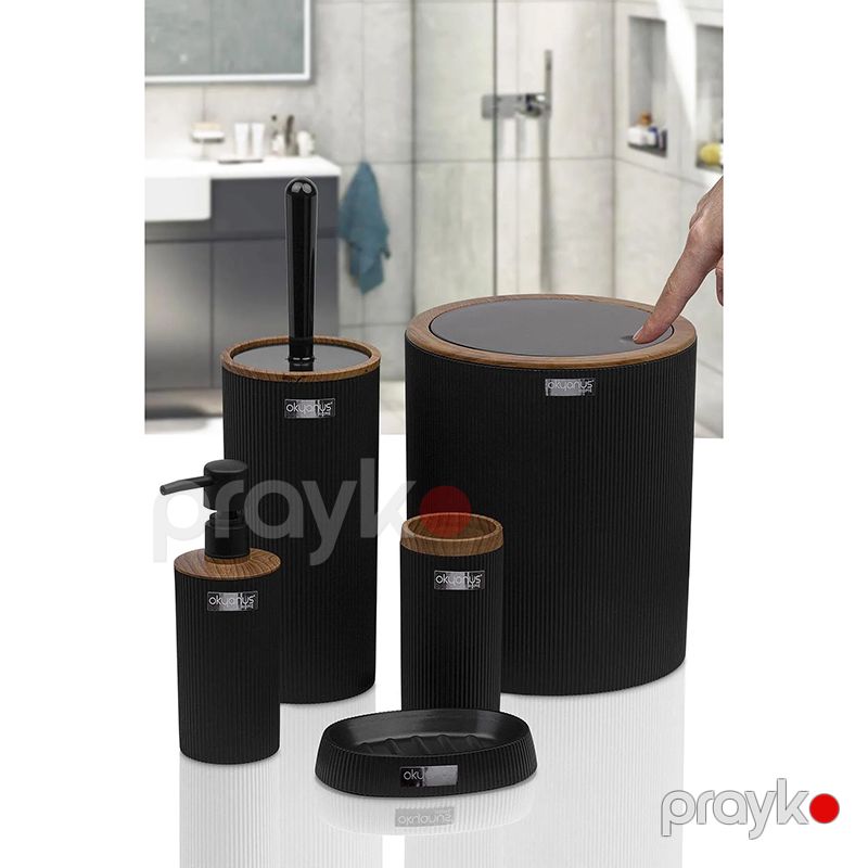 Okyanus Taxta Naxışlı Zolaqlı Dairəvi 5 Parçalı Hamam Dəsti — Mallar, Bakı (6)
