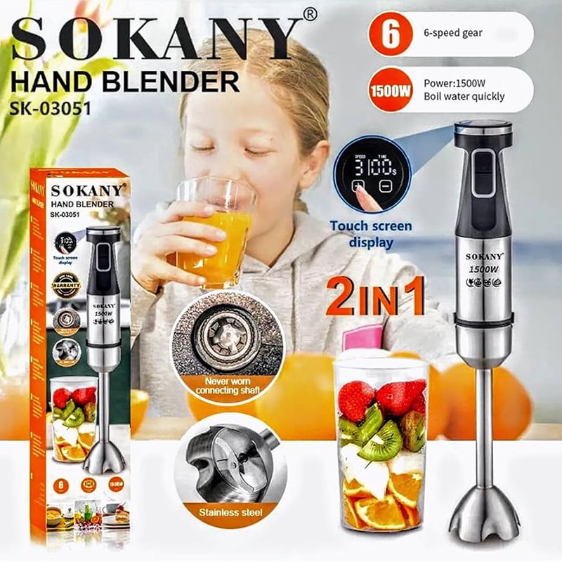 Blender Sokany SK-03051 Əl Blenderi Hand Blender Paslanmaz Polad Əl Blenderi — Ev texnikası, Bakı (2)