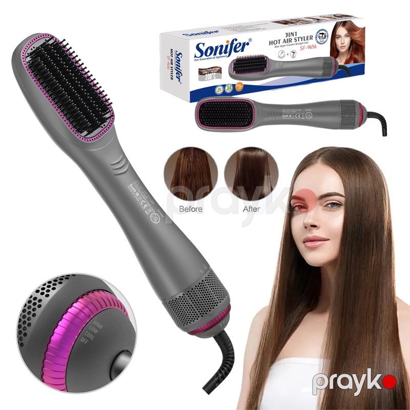 3-ü 1-də Fırça fen Mənfi İonlu Keramik Saç Düzləşdirici Sonifer sf-9656 Professional Qurutma feni — Fən, Bakı (3)