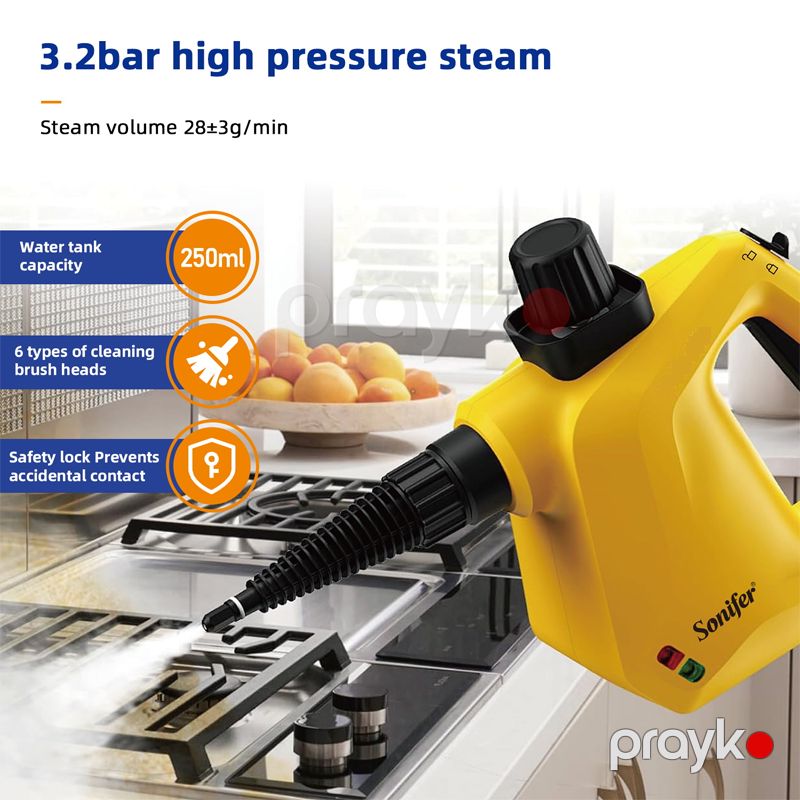 Sonifer SF-2256 - 9-u 1-də Buxar Təmizləyicisi, 1000W Güc, Çoxfunksiyalı Buxar Təmizləyici — Mallar, Bakı (4)