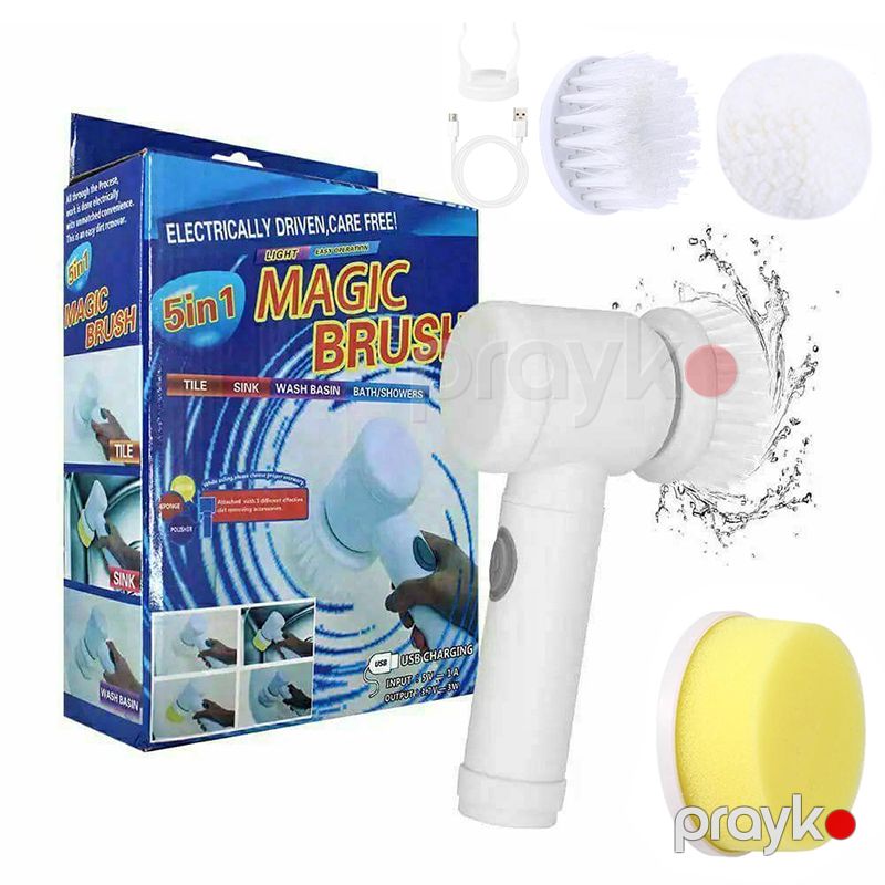 Elektrikli Magic Brush Təmizləyici Fırça 3 Başlıqlı Elektrikli Təmizləmə Fırçası Simsiz Təmizləyici Fırça — Mallar, Bakı (5)