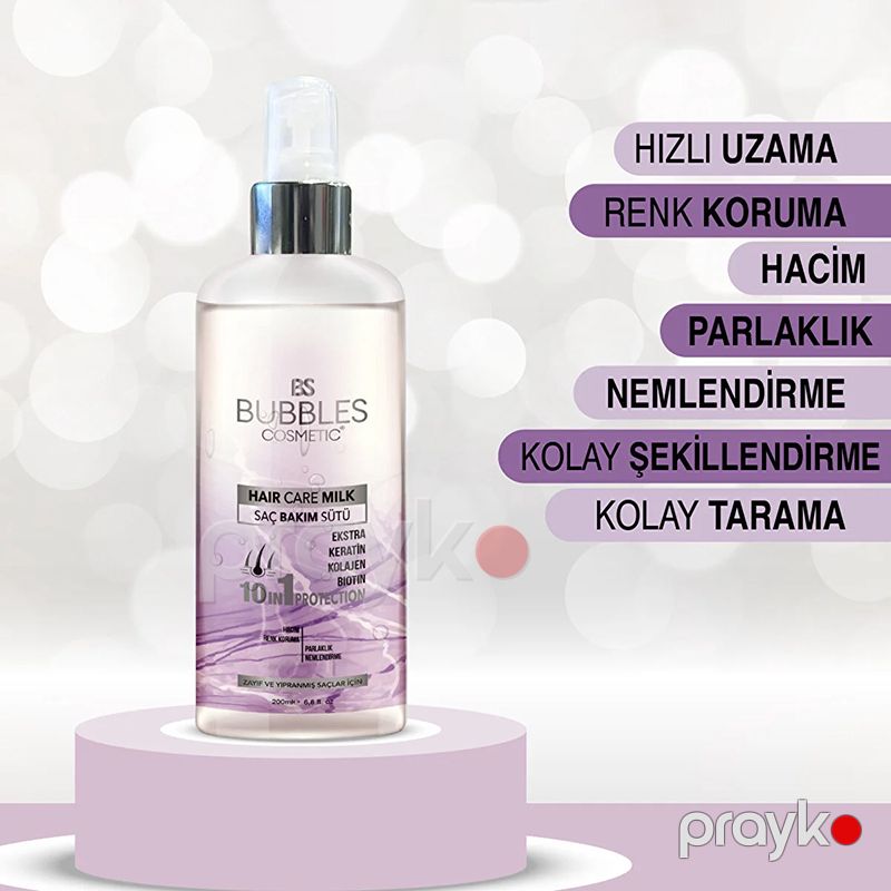Bs Bubbles Cosmetic Keratin Kolajen Terkibli Saç Bakım Südü Biotin Formul Saçınıza Lazım Olan Baxımı Təmin Edir 200ml — Saç qayığı, Bakı (2)