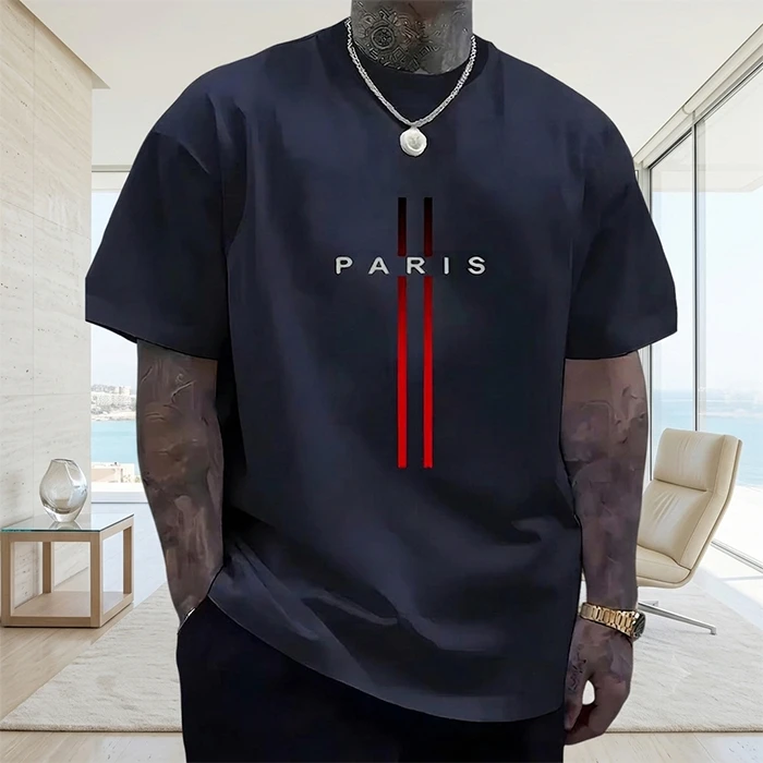 Kişi futbolkası «Paris Edition» (Oversize, 100% Pambıq) — Kişi geyimi, Bakı (2)