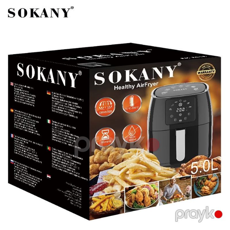 Sokany 5L Yapışmayan Çoxfunksiyalı Rəqəmsal Hava Fritözü Yağsız Bişirmə Özəllikli Sürətli Air Fryer SK-8018 — Digər mətbəx texnikası, Bakı (8)