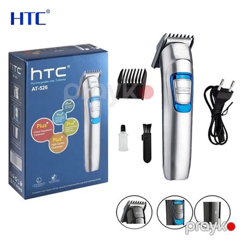 Yeni Təkrar Doldurulan Trimmer HTC AT 526 Paslanmayan Polad Bıçaqlı Kişi Təraş Maşını — Bakı